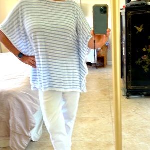 J Jill, light blue and white linen too. XS.